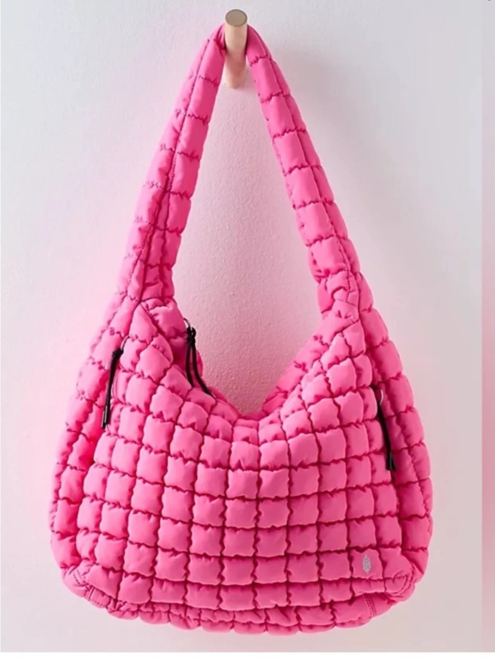 Free People Quilted Carryall Bag Bubblegum Pink OS large